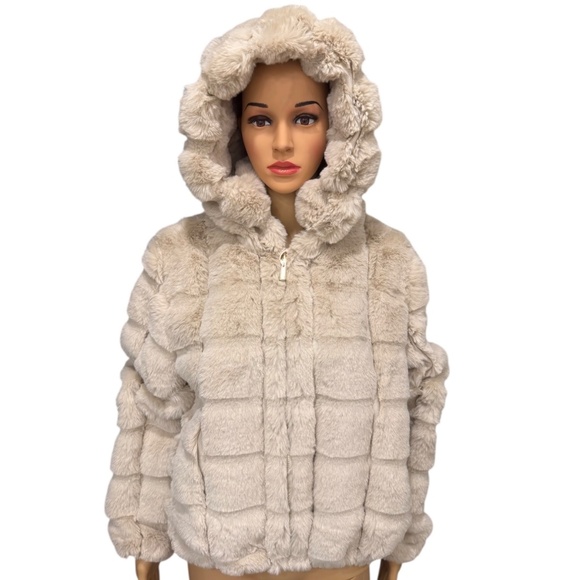 Women’s Faux Fur Hooded Jacket size M. NWT - Picture 5 of 10